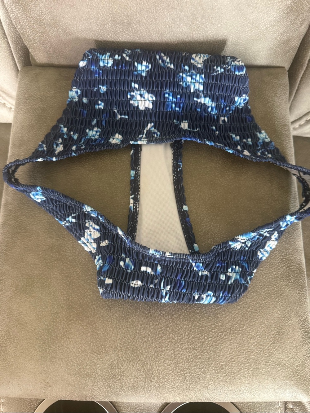 Blue floral underwire and high waist ruched bikini - Picture 8 of 8